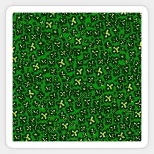 Kelly Green Shamrock Shaped Leopard Print for Saint Patrick's Day Sticker